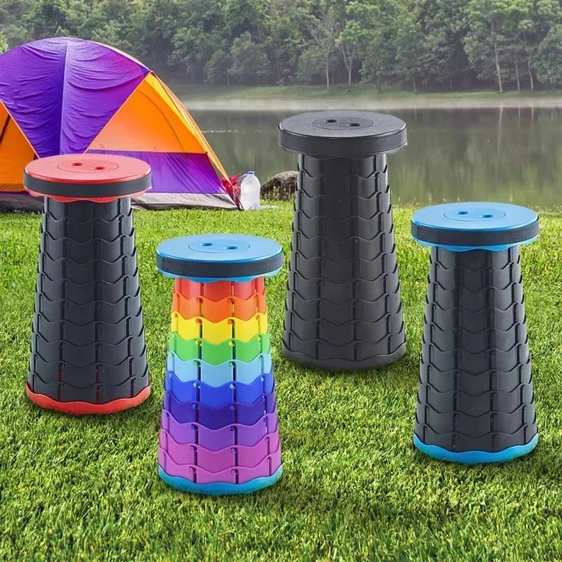 Portable Folding Telescopic Chair – Lightweight Adjustable Height Compact Stool for Camping, Fishing, Hiking & Travel