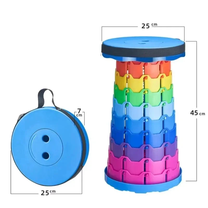 Portable Folding Telescopic Chair – Lightweight Adjustable Height Compact Stool for Camping, Fishing, Hiking & Travel