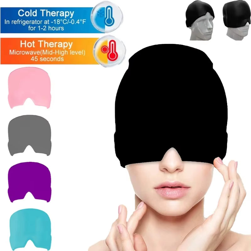 1PCS Fitting Gel Ice Compress Headache Migraine Relief Cap Cold Compress Therapy Cap Ice Cap Headband Mask Head Massage