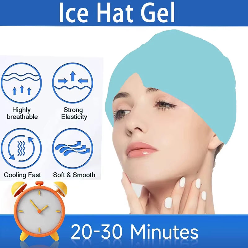 1PCS Fitting Gel Ice Compress Headache Migraine Relief Cap Cold Compress Therapy Cap Ice Cap Headband Mask Head Massage