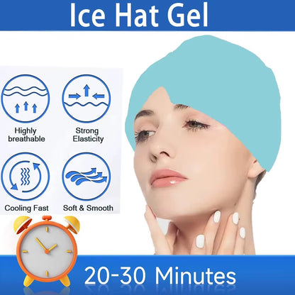 1PCS Fitting Gel Ice Compress Headache Migraine Relief Cap Cold Compress Therapy Cap Ice Cap Headband Mask Head Massage