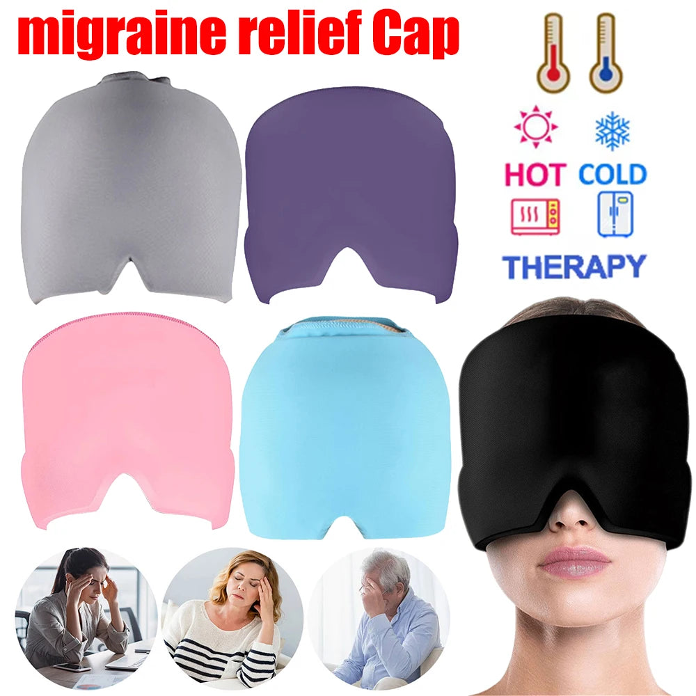 Cold Therapy Migraine Relief Cap – Gel Ice Headache & Stress Relief Wrap for Pain and Tension